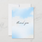 彼女は雲の上の9 ブライダルシャワー 夢のような空 淡いパステルカラーＴ サンキューカード (正面)