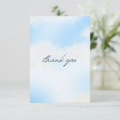 彼女は雲の上の9 ブライダルシャワー 夢のような空 淡いパステルカラーＴ サンキューカード (スタンド正面)