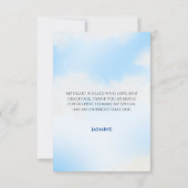 彼女は雲の上の9 ブライダルシャワー 夢のような空 淡いパステルカラーＴ サンキューカード (裏面)