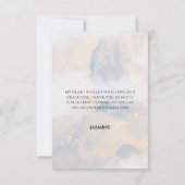 彼女は雲の上の9 ブライダルシャワー 夢のような空 淡いパステルカラー サンキューカード (裏面)