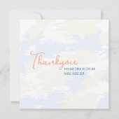 彼女は雲の上の9 ミニマルなブライズシャワー サンキューカード (正面)