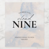 彼女は雲の上 ウェディングシャワーの夢のようなパステルカラーの空のデザイン ワインラベル (シングルラベル)