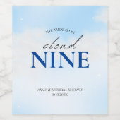 彼女は雲の上 ウェディングシャワーの夢のようなパステルカラーの空のデザイン ワインラベル (シングルラベル)