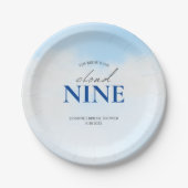 彼女は雲の上 ウェディングシャワーの夢のようなパステルカラーの空 ペーパープレート (正面)