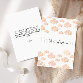 彼女は雲の上 ウェディングシャワーは最小限の雲 サンキューカード