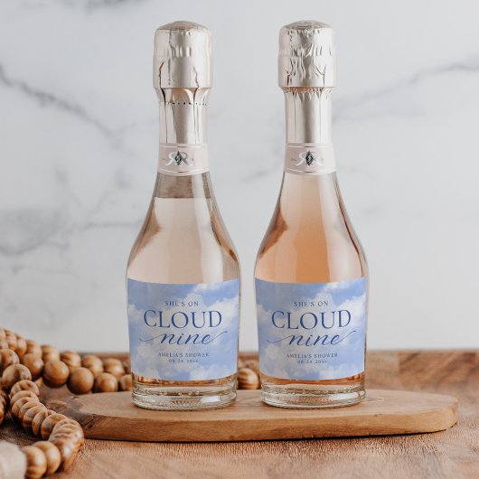 彼女は雲の上 ハッピー ブライダルシャワー スパークリングワインラベル