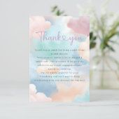 『彼女は雲の上』パステルカラーのウェディングシャワーパーティー サンキューカード (スタンド正面)