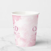 彼女は雲の上 ピンクのブライズシャワーパーティー 紙コップ (左)