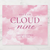 彼女は雲の上 ピンクのブライズシャワー スパークリングワインラベル (シングルラベル)