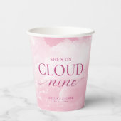 彼女は雲の上 ピンクのブライダルシャワー 紙コップ (裏面)