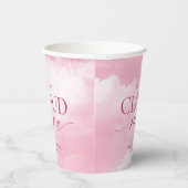 彼女は雲の上 ピンクのブライダルシャワー 紙コップ (右)
