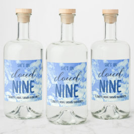 彼女は雲の上！ ブライダルシャワー/バチェロレッテ リキュールボトルラベル