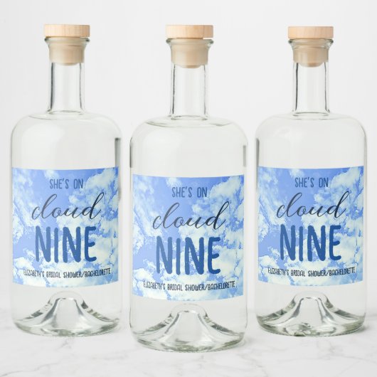 彼女は雲の上！ ブライダルシャワー/バチェロレッテ リキュールボトルラベル (ボトル)
