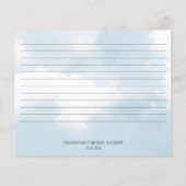 彼女は雲九のブライダルシャワーレシピのカードに乗っている (裏面)