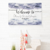 彼女は雲九のブライダルシャワー歓迎のサインをしている 横断幕 (インサイチュ)