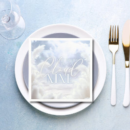 彼女は雲九九ホワイトパンパブライダルシャワー スタンダードカクテルナプキン