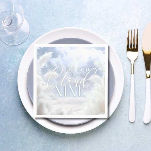 彼女は雲九九ホワイトパンパブライダルシャワー スタンダードカクテルナプキン