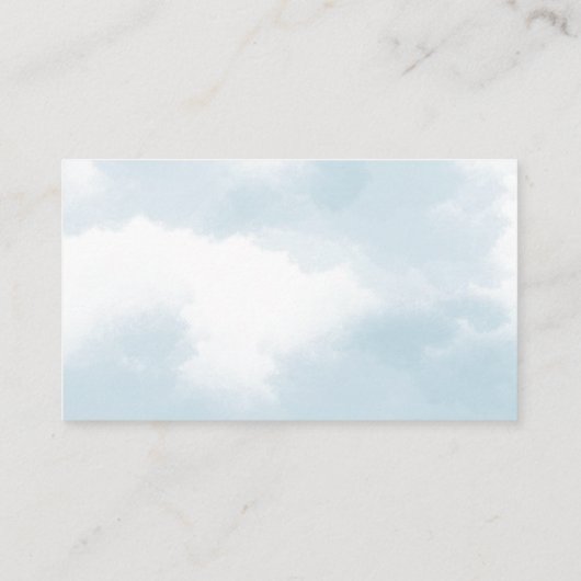 彼女は雲九色のブライダルシャワーディスプレーシャワーを浴びている エンクロージャーカード (裏面)