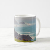 彼女は霧のコーヒー・マグの彼女自身を見つけました コーヒーマグカップ (正面右)