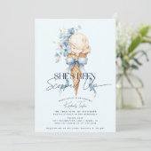 彼女は青いアイスクリームを掬い上げられたブライダルシャワー 招待状 (スタンド正面)