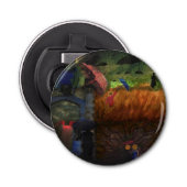 彼女は青いベルベットのミックスメディア超現実的なゴシックアートを着た 栓抜き (正面)