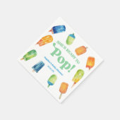 彼女は青いポプシクルポップ・アートのの赤ちゃんシャワーの準備ができている スタンダードカクテルナプキン (角)