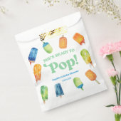 彼女は青いポプシクルポップ・アートのの赤ちゃんシャワーの準備ができている フェイバーバッグ (封をした状態)