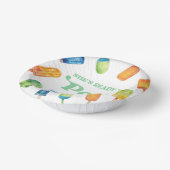 彼女は青いポプシクルポップ・アートのの赤ちゃんシャワーの準備ができている ペーパーボウル (傾斜あり)