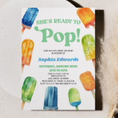 彼女は青いポプシクルポップ・アートのの赤ちゃんシャワーの準備ができている 招待状