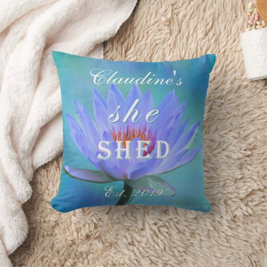 彼女は青い水の影を落としたリリースクエア クッション (ブランケット)