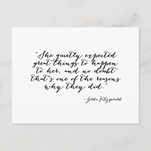 彼女は静かに物事を素晴らし予想した ポストカード (正面)