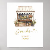 彼女は飲み物のパーティーの看板を外れている ポスター (正面)