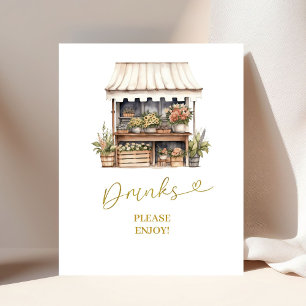 彼女は飲み物のパーティーの看板を外れている ポスター