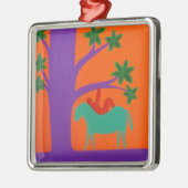 彼女は馬2003年によって持って来られました メタルオーナメント (左)