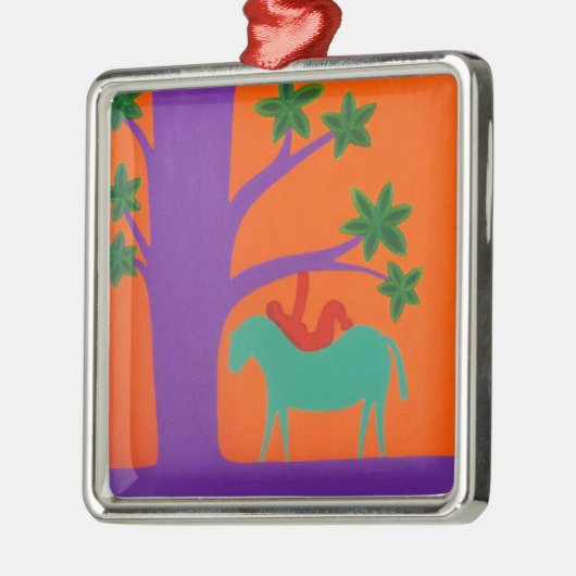 彼女は馬2003年によって持って来られました メタルオーナメント (左)