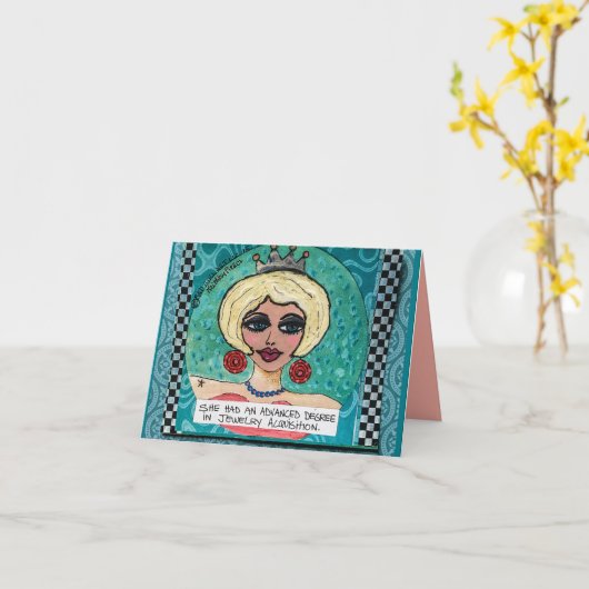 彼女は高度な学位を持っていた カード (黄色い花)