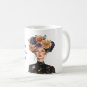彼女は髪に花を飾っていた コーヒーマグカップ (正面右)