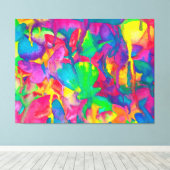 彼女は鮮やかな蝶々に耐える キャンバスプリント (インサイチュ (ウッドフロア))