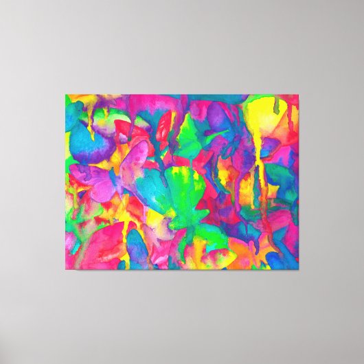 彼女は鮮やかな蝶々に耐える キャンバスプリント (正面)