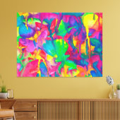 彼女は鮮やかな蝶々に耐える キャンバスプリント (インサイチュ (リビング))