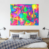 彼女は鮮やかな蝶々に耐える キャンバスプリント (インサイチュ (寝室))