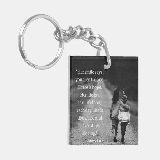 彼女は鳥の引用文のキーチ感動的ェインだ キーホルダー (正面左)