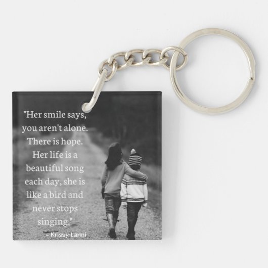 彼女は鳥の引用文のキーチ感動的ェインだ キーホルダー (裏面)