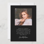 彼女は黒いアーチ卒業発表をした 招待状 (裏面)