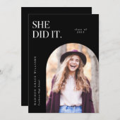 彼女は黒いアーチ卒業発表をした 招待状 (正面/裏面)