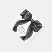 彼女は黒いリボンのノットを作る ブライダルシャワーフランス スタンダードカクテルナプキン (角)