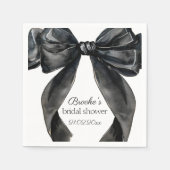 彼女は黒いリボンのノット フレンチ ブライダルシャワーを計画中 スタンダードカクテルナプキン (正面)