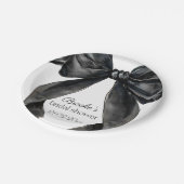 彼女は黒いリボンのノット フレンチ ブライダルシャワーを計画中 ペーパープレート (アングル)