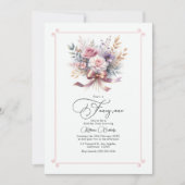 "彼女は1つファンシーだ"弓フローラの最初の誕生日パーティー 招待状 (正面)