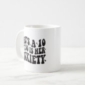 彼女は10点だけど不安も10点 コーヒーマグカップ (正面左)